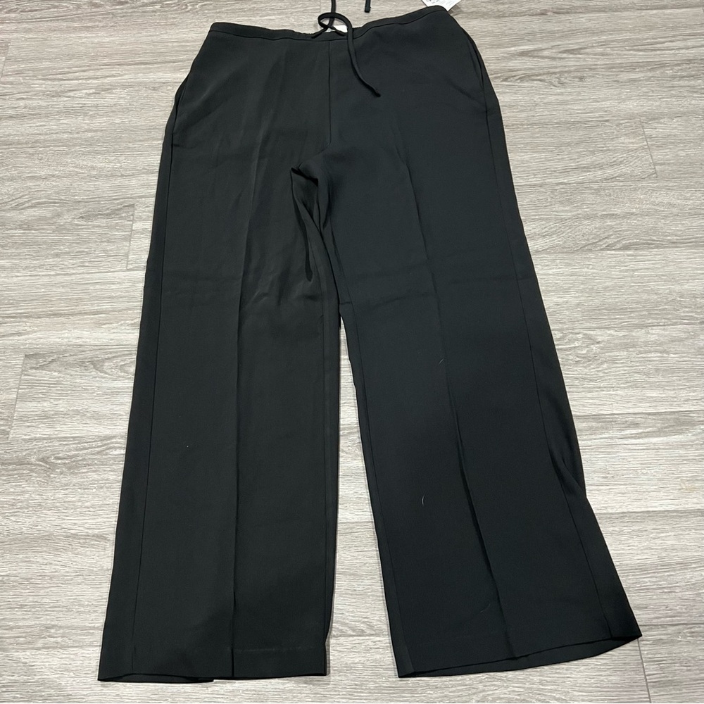 Haven + Blair Pull On Wide Leg Black Trousers L